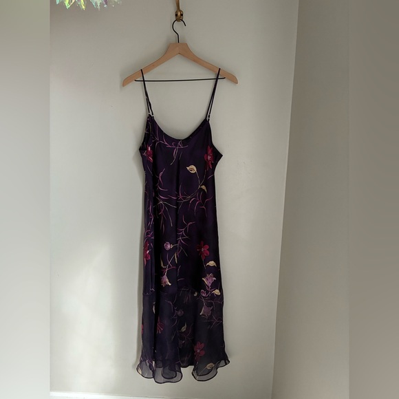 Y2K Whimsigoth Fairy Deep Purple Satin Slip Dress Size Large - Picture 9 of 11